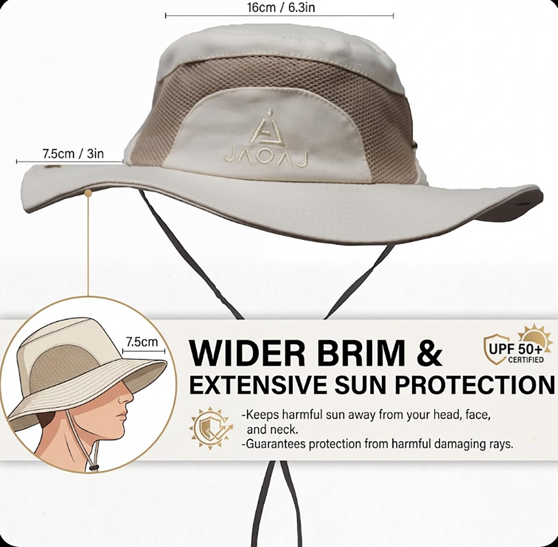 Herren Sommerhut Fischerhut Anglerhut,Outdoor Safari Hut Faltbar Wanderhut,Sonnenhut UV Schutz Campinghut Gartenhut Boonie Buschhut