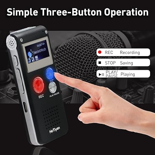 Miniatura 3 de Grabadoras de voz digitales 8 GB Grabadora de audio activada por voz para conferencias, reuniones, entrevistas, dispositivo de grabación de cinta