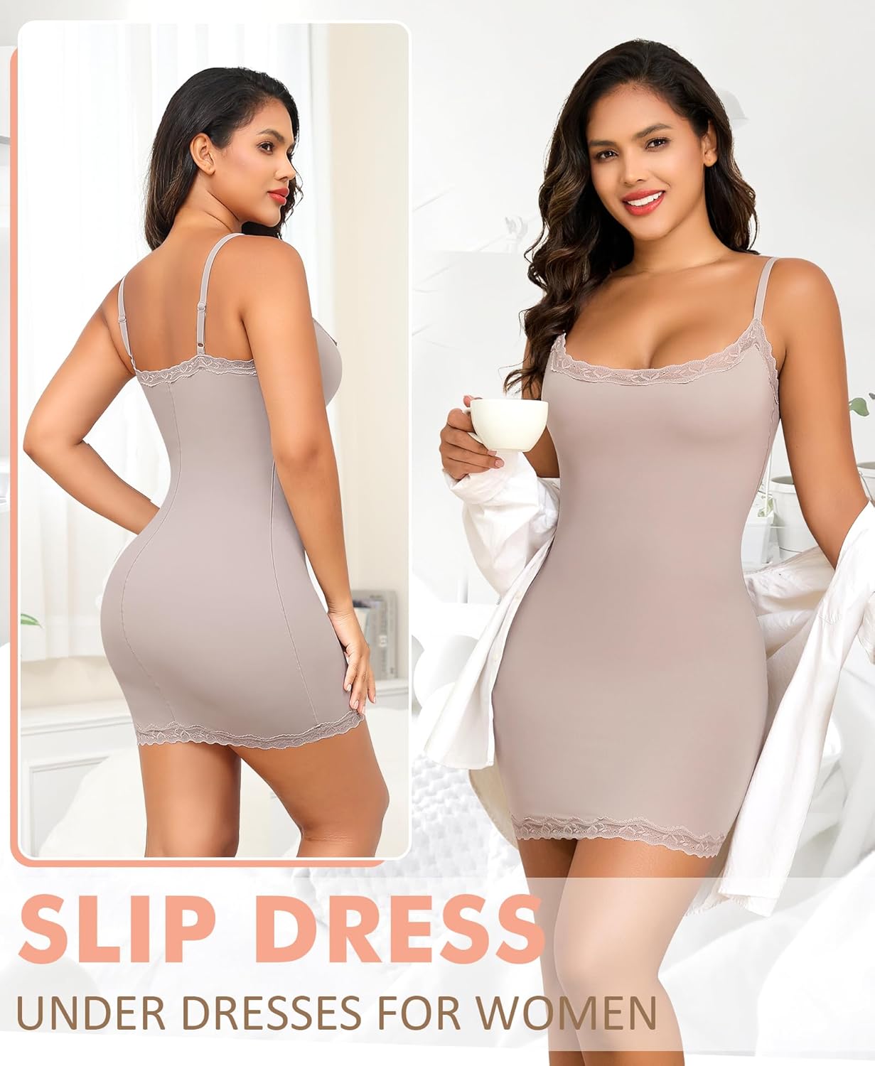 Slip Dress for Women Adjustable Spaghetti Straps Full Slips Under Dresses Cami Dress Slip Nightgown - Image 5