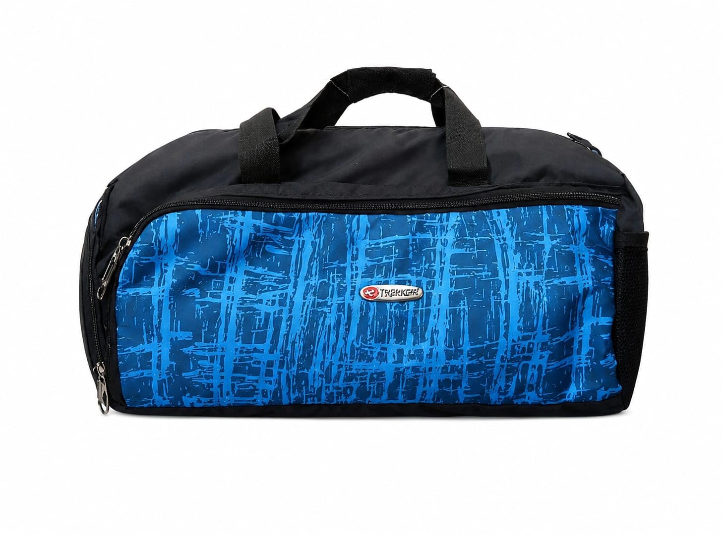 trekker Duffle Bag, Blue and Black Abstract Print-picture-13
