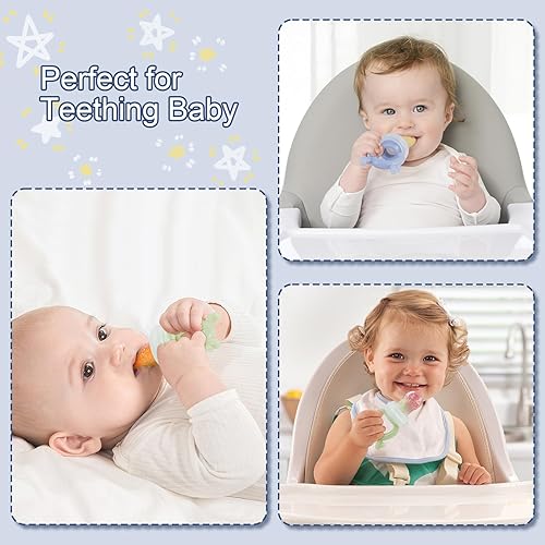 Miniatura 7 de KingKam Moldes para paletas de leche materna y alimentador de frutas para bebés (paquete de 2), recipientes de almacenamiento de bandeja para