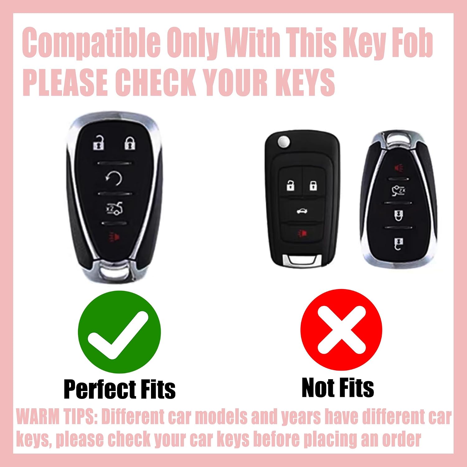 Sparkly Key Fob Cover with Cherry Keychain, Bling TPU Smart Key Case for Women, Compatible with Chevy Camaro Cruze Bolt EV Equinox Malibu Sonic Spark Traverse Trax (5-Button, Gold Red)