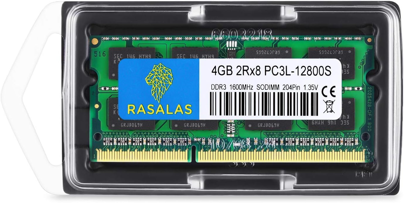 🛒 Crаzу Dеаlѕ 8GB (2X 4GB) PC3L-12800S DDR3L 1600MHz 4GB RAM DDR3L PC3L-12800S 1600MHZ SODIMM 2Rx8 1.35V 204Pin CL11 Rasalas Memory kit for Laptop/Notebook/ AIO Computer Upgrade