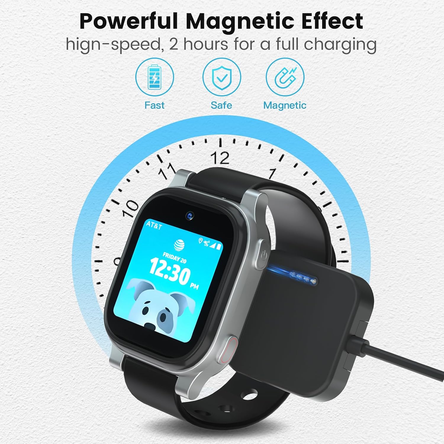 Charger Compatible with AT&T Amigo Jr Watch with 3.3 Feet Charger Cable (Black)