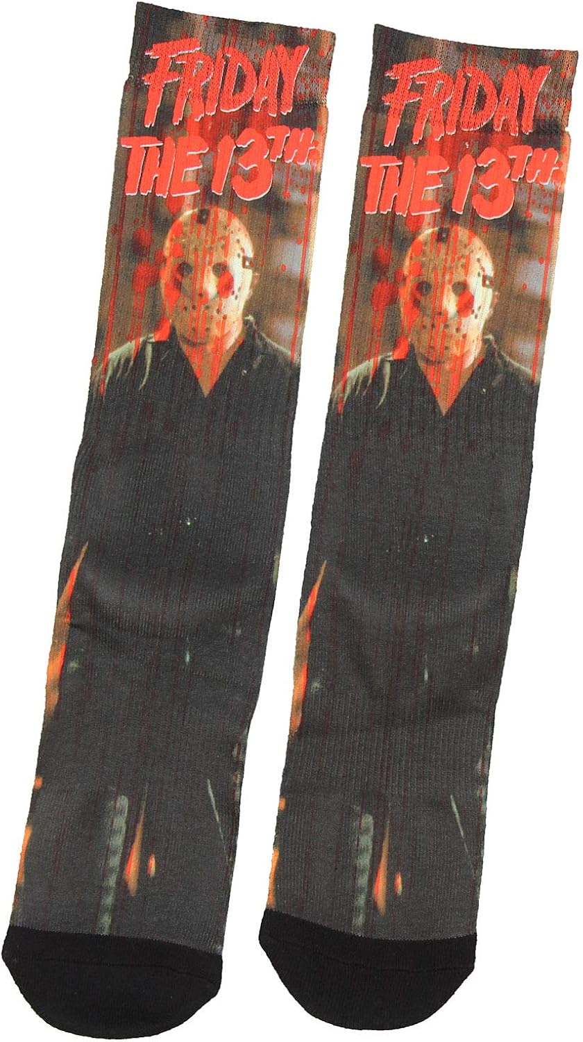 Friday The 13th Jason Blood Trail Sublimated Crew Socks 1 Pair