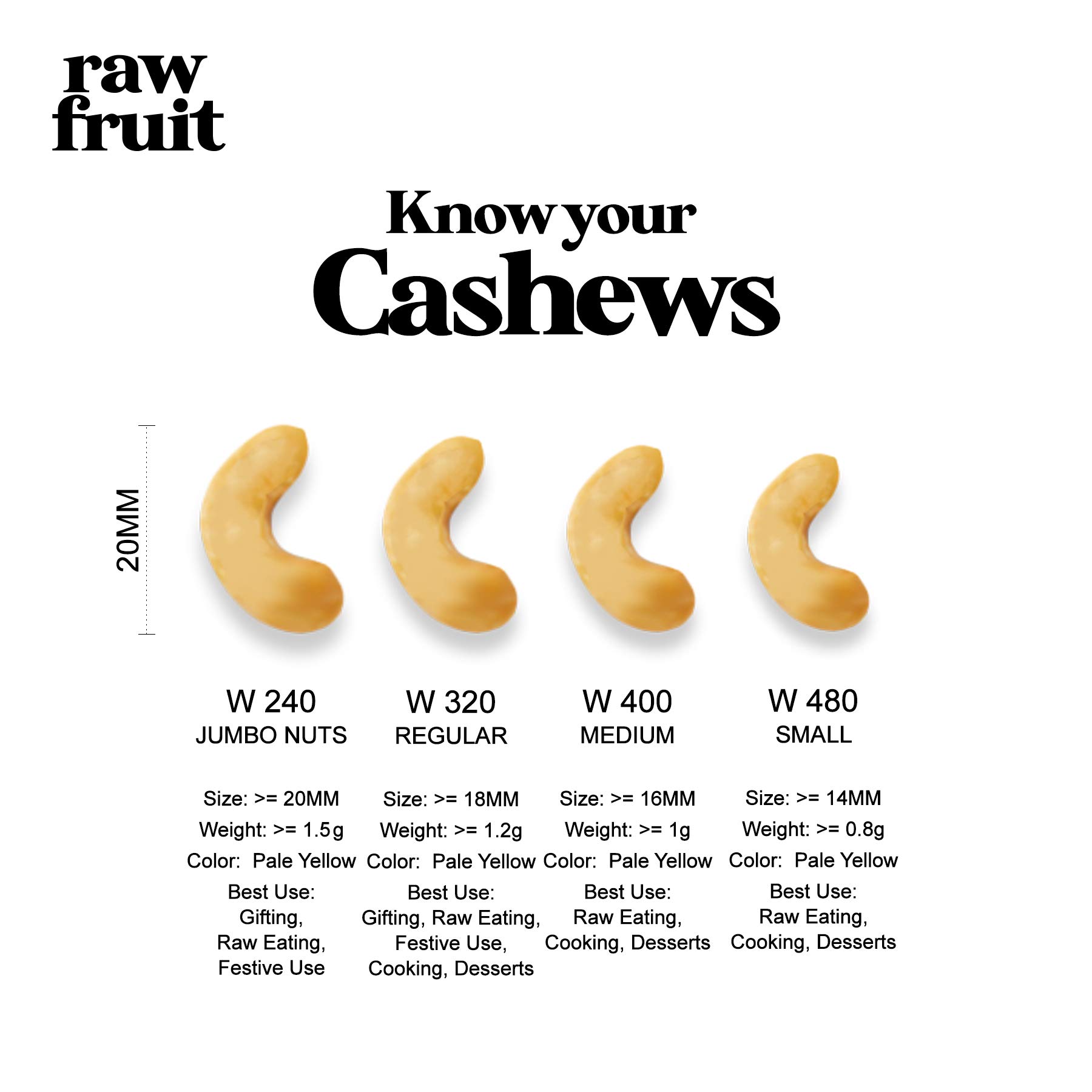 RawFruit Premium Whole Cashew Kaju W240, 100gm PET Jar by HyperFoods 4