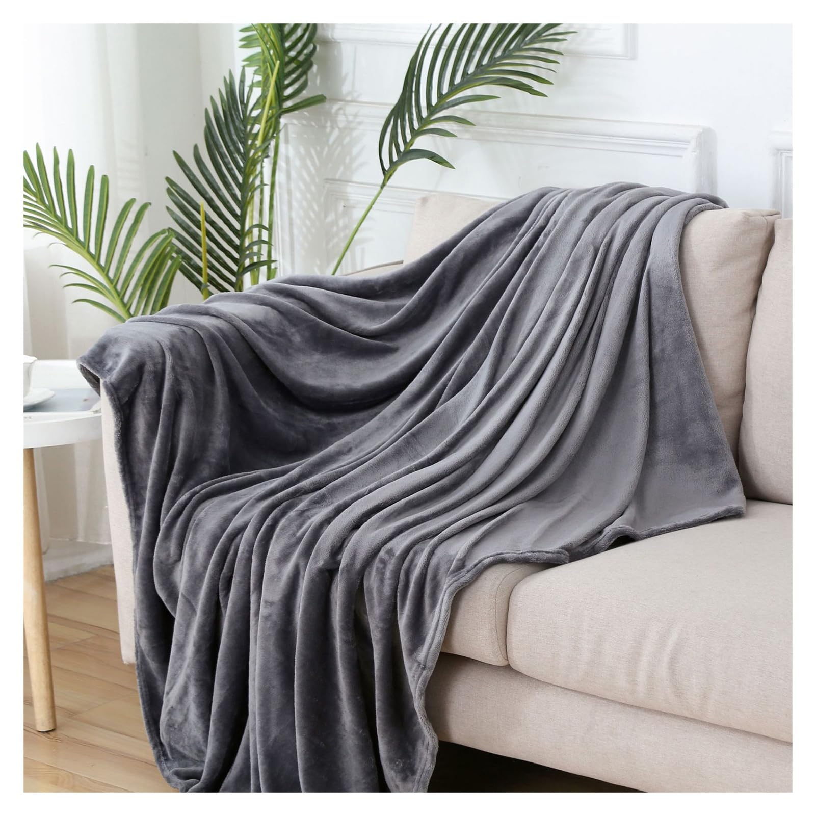 Amazon.com: Hislaves Temperature Regulating Blanket Cozy Coral Flannel  Blanket Energy-efficient Temperature Control Comfortable Touch Solid Colour  Coral Blanket Dark Gray A : Home u0026 Kitchen