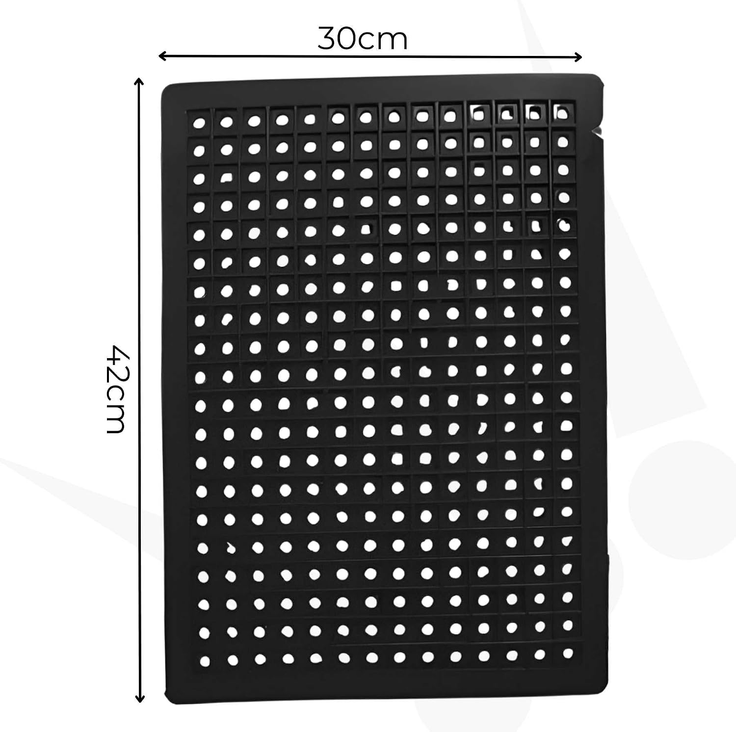 Tapete Antiderrapante para Box Banheiro Preto Segurança para Idosos e Crianças 42x30cm