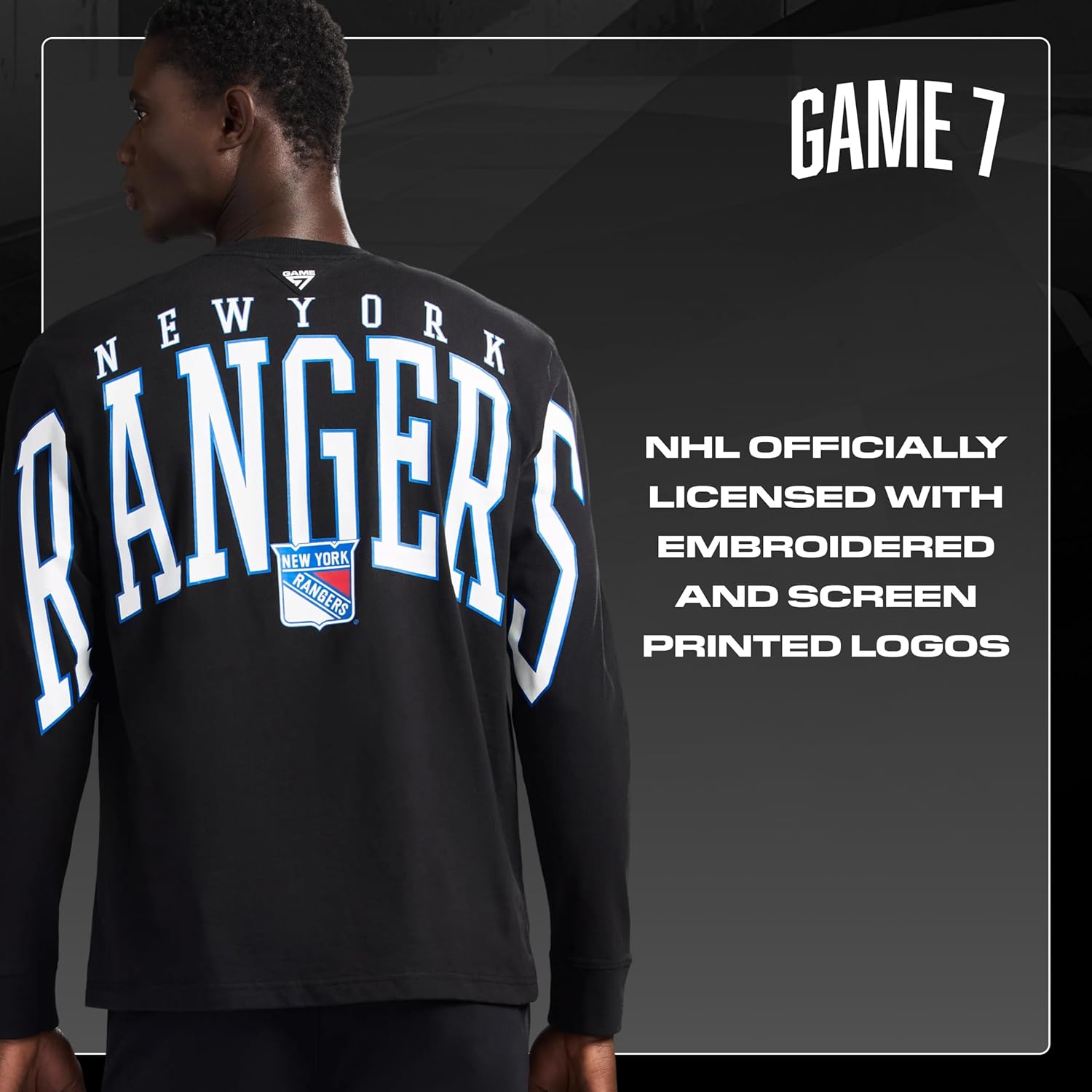 Game 7 x NHL Men's Officially Licensed Long Sleeve Crew Neck Cotton Graphic T-Shirt - Image 5