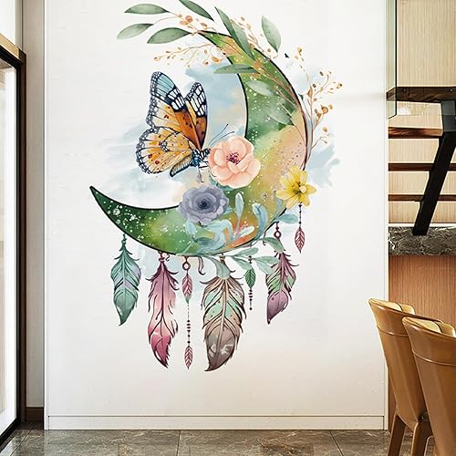 Miniatura 5 de Arawat Calcomanías de pared de mariposas y murales atrapasueños, calcomanías de pared de mariposas, calcomanías de pared para dormitorio, sala de