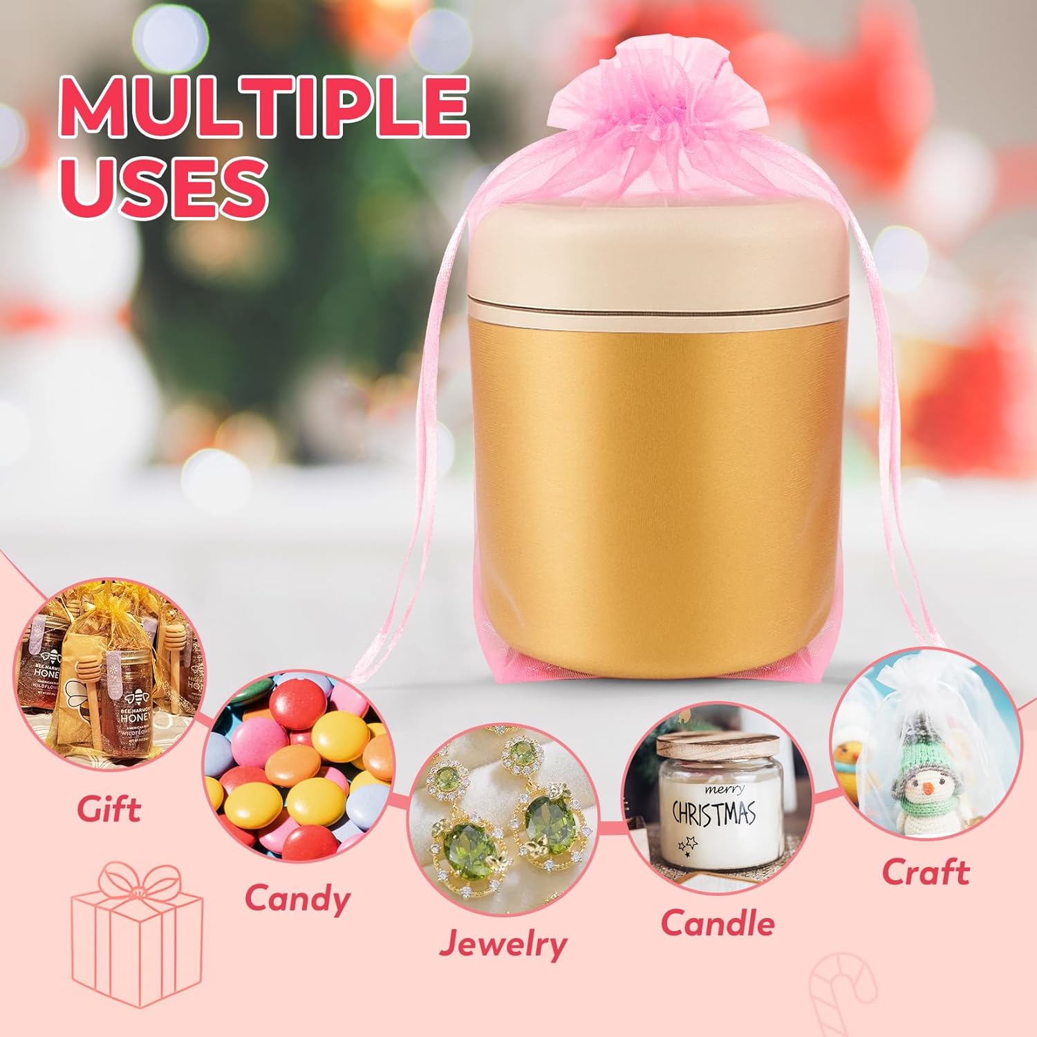 Crweety 50 Pcs Pink Organza Bags 6x9 Inches, Large Mesh Gift Bags Drawstring, Jewelry Treat Mesh Bag Drawstring for Wedding Party Favors Baby Shower Valentine's Day - Image 5