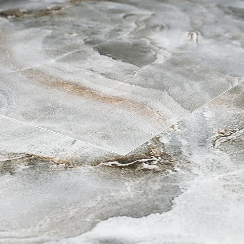 Livelynine Azulejos de suelo de mármol verde de 24 x 12 pulgadas, paquete de 4 unidades para pegar en suelos de vinilo, azulejos autoadhesivos para