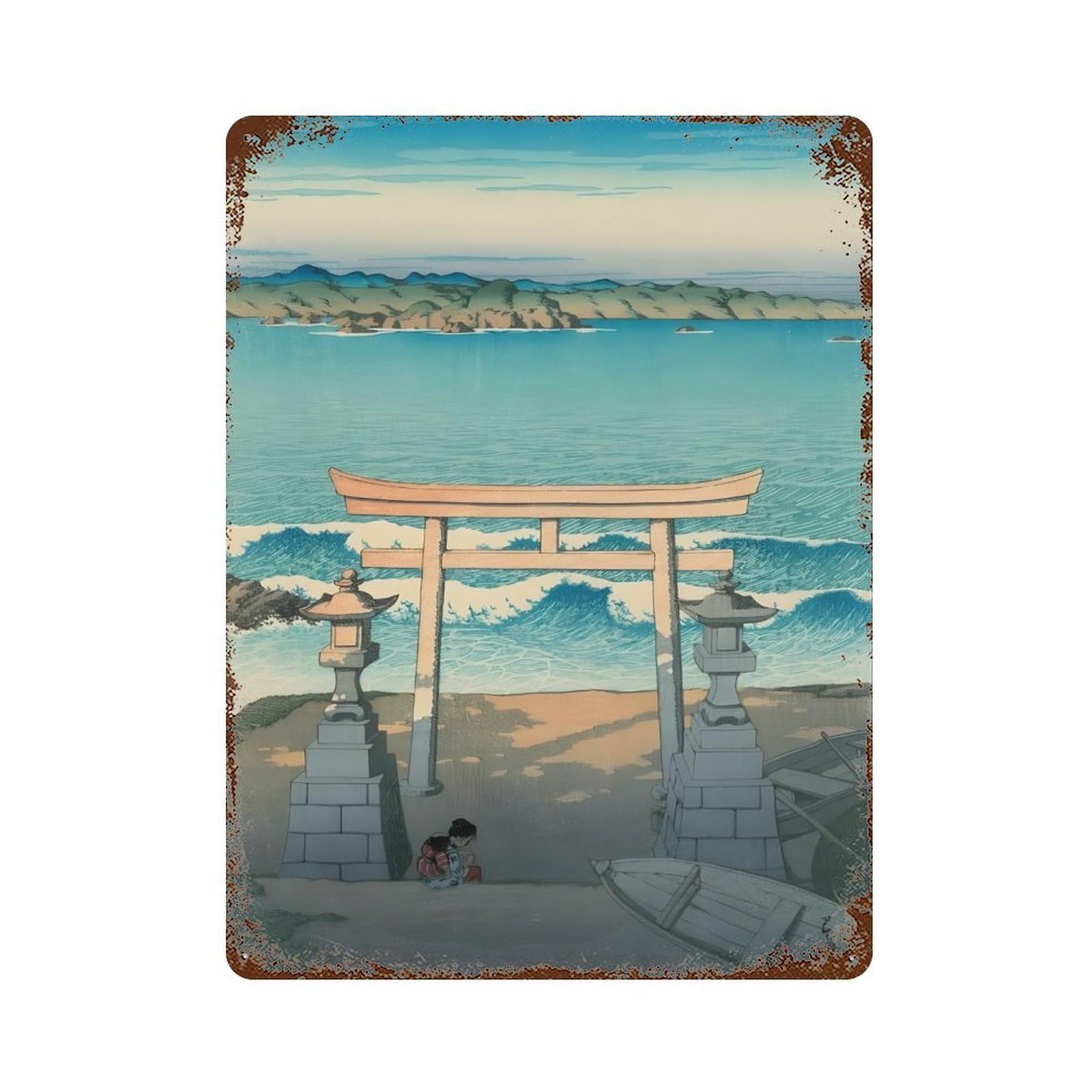 xiaoxiaoshen Hasui Kawase (21) Wall Decor Art Metal Tin Poster Modern Home Decor Art Home Bar Shop Decorations Vintage Sign 40x30cm