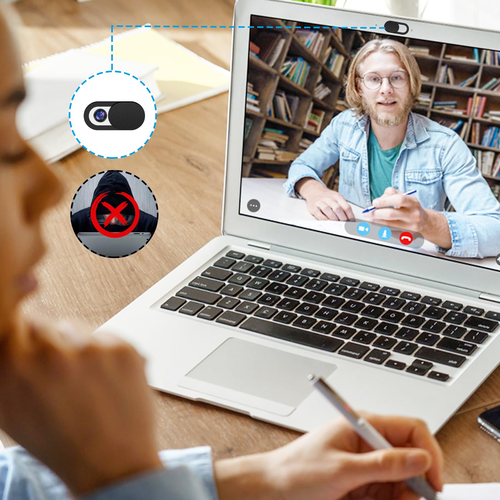 UKOFEW 8 Pezzi Webcam Cover, Copertura Webcam, Copri Webcam Slider, Ultra Sottile Camera Cover, per Laptop, PC, Computer Portatile, Phone, Tablet, Smartphones (Nero & Bianco)