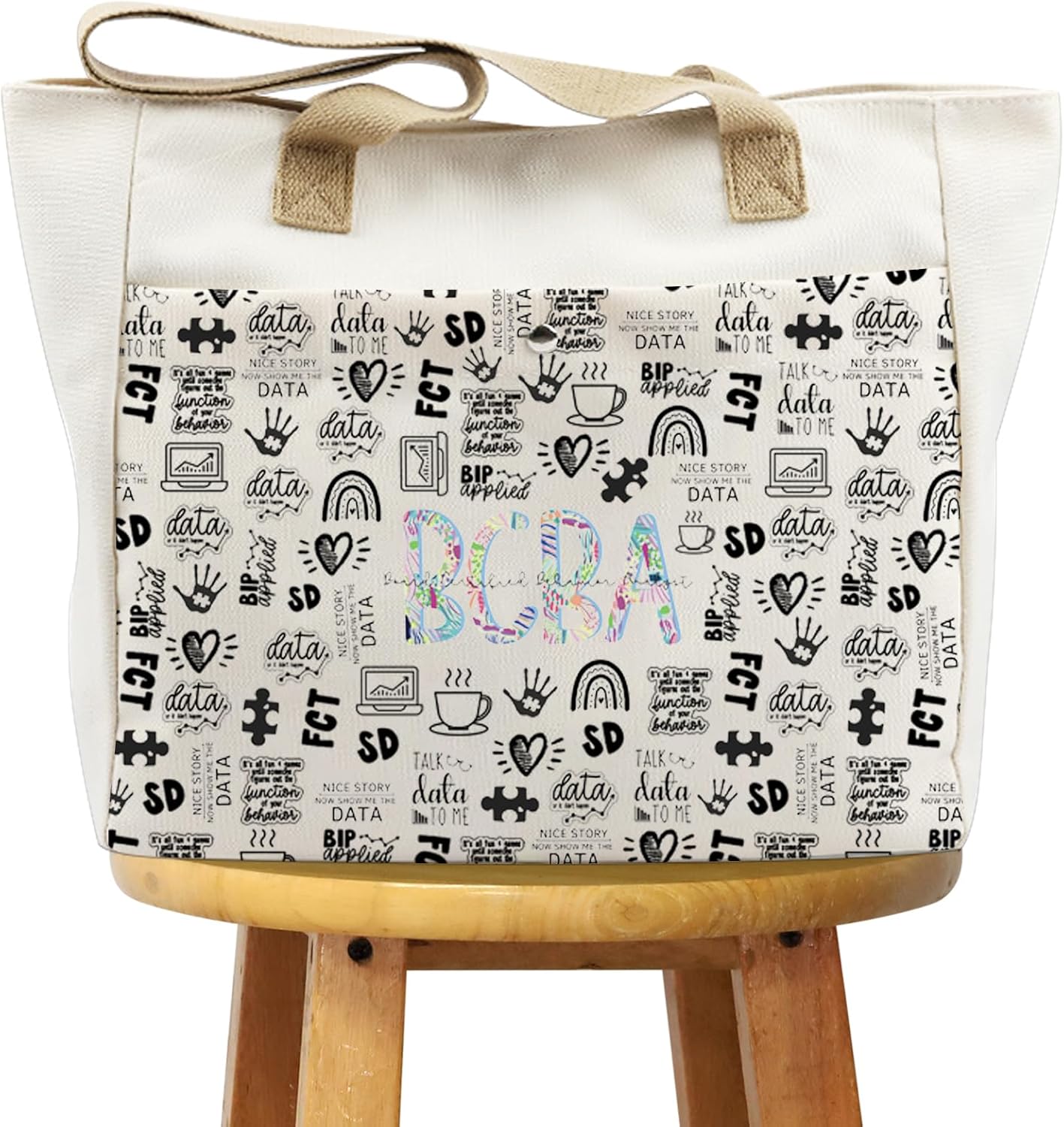 WCGCKO Behavior Therapist Gift Certified Behavior Analyst Gift BCBA Tote Bag Toiletry Bags For Women