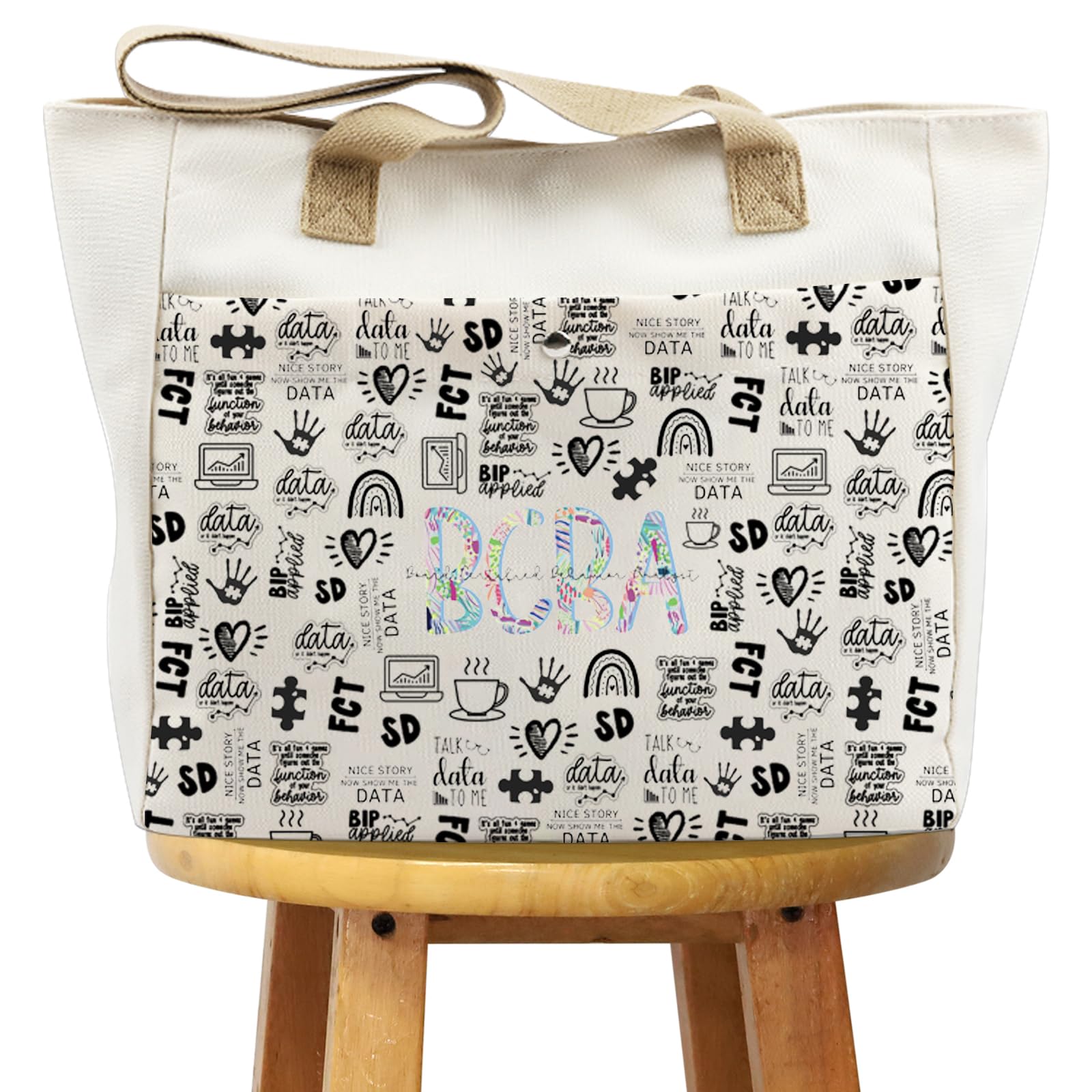 WCGCKO Behavior Therapist Gift Certified Behavior Analyst Gift BCBA Tote Bag Toiletry Bags For Women