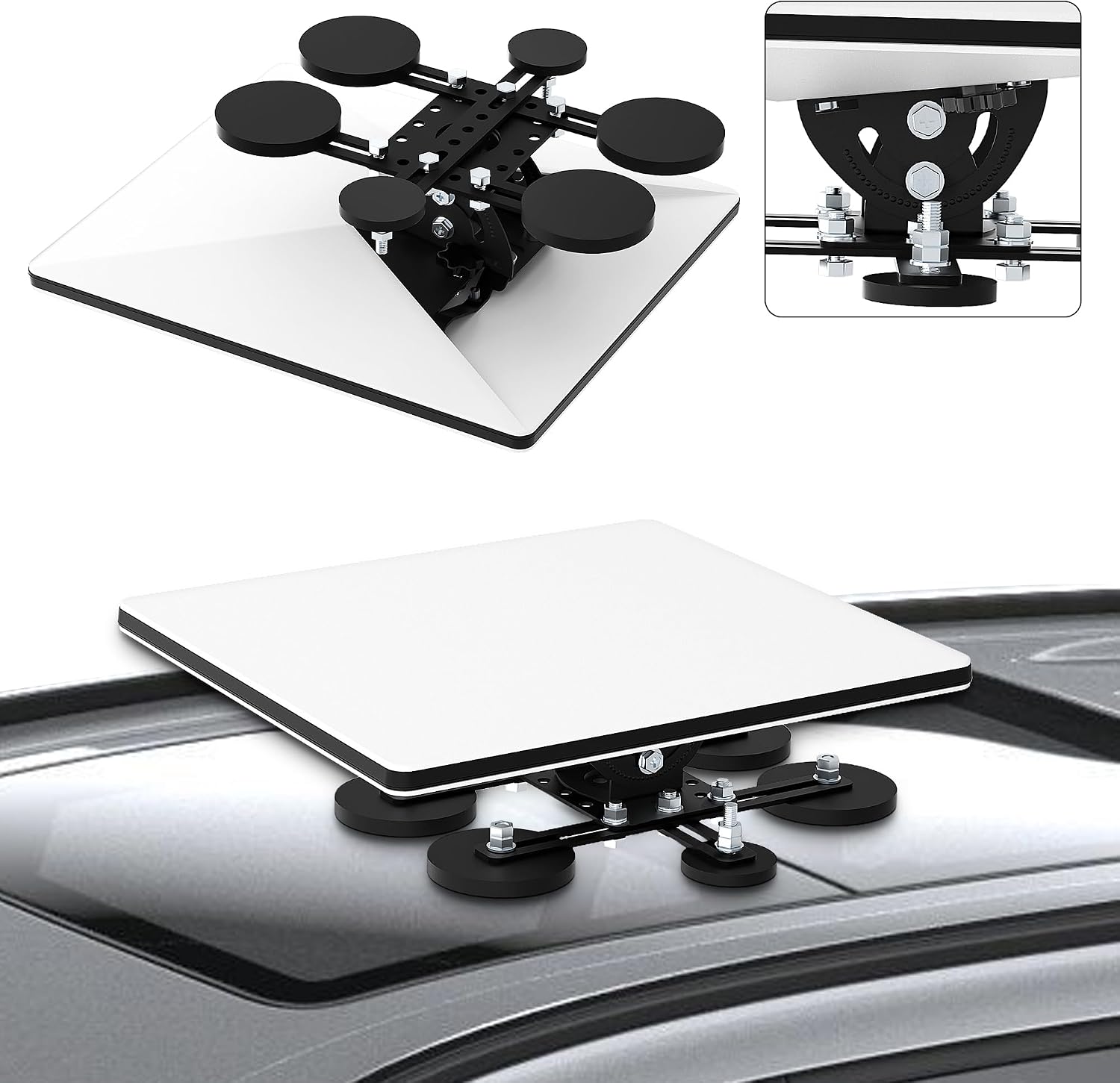 Starlink Mini Magnetic Roof Mount - 360° Rotatable With Shock Foam For Cars/ RVs (Aerospace-Grade Steel) Starlink Mini Flat Mount