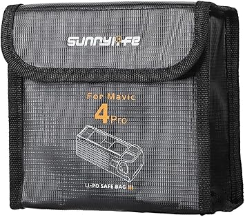 Lipo Fire Resistant Battery Safe Bag Case for DJI Mavic 4 Pro Drone   Fire Explosion-Proof Storage Bag for 3 Lithium Batteries   Travel & Charging Safety Pouch Battery Not Included