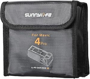 Yangers Lipo Fire Resistant Battery Safe Bag Case for DJI Mavic 4 Pro Drone – Fire Explosion-Proof Storage Bag for 3 Lithium Batteries – Travel & Charging Safety Pouch (Battery Not Included)