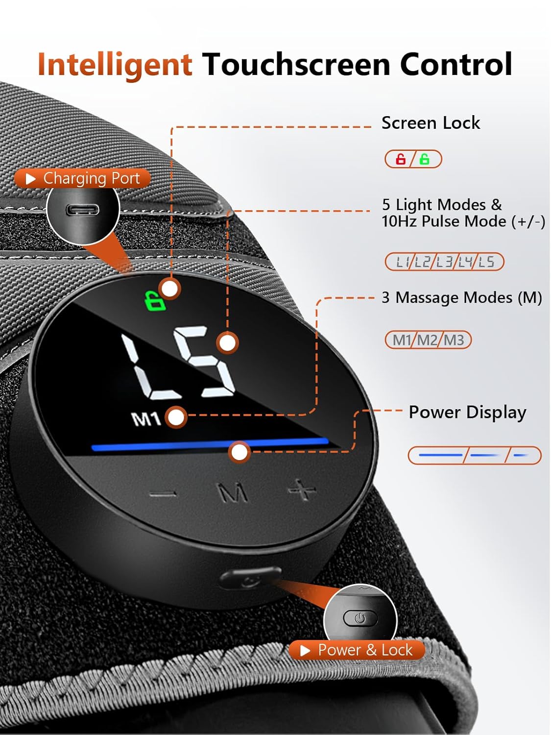 Upgraded 2.0 Red Light Therapy Knee Brace - Knee Massager with 4 Vibration Areas, Cordless Controller, Near Infrared Red Light Therapy Heated Device for Knee Elbow Shoulder - Image 7