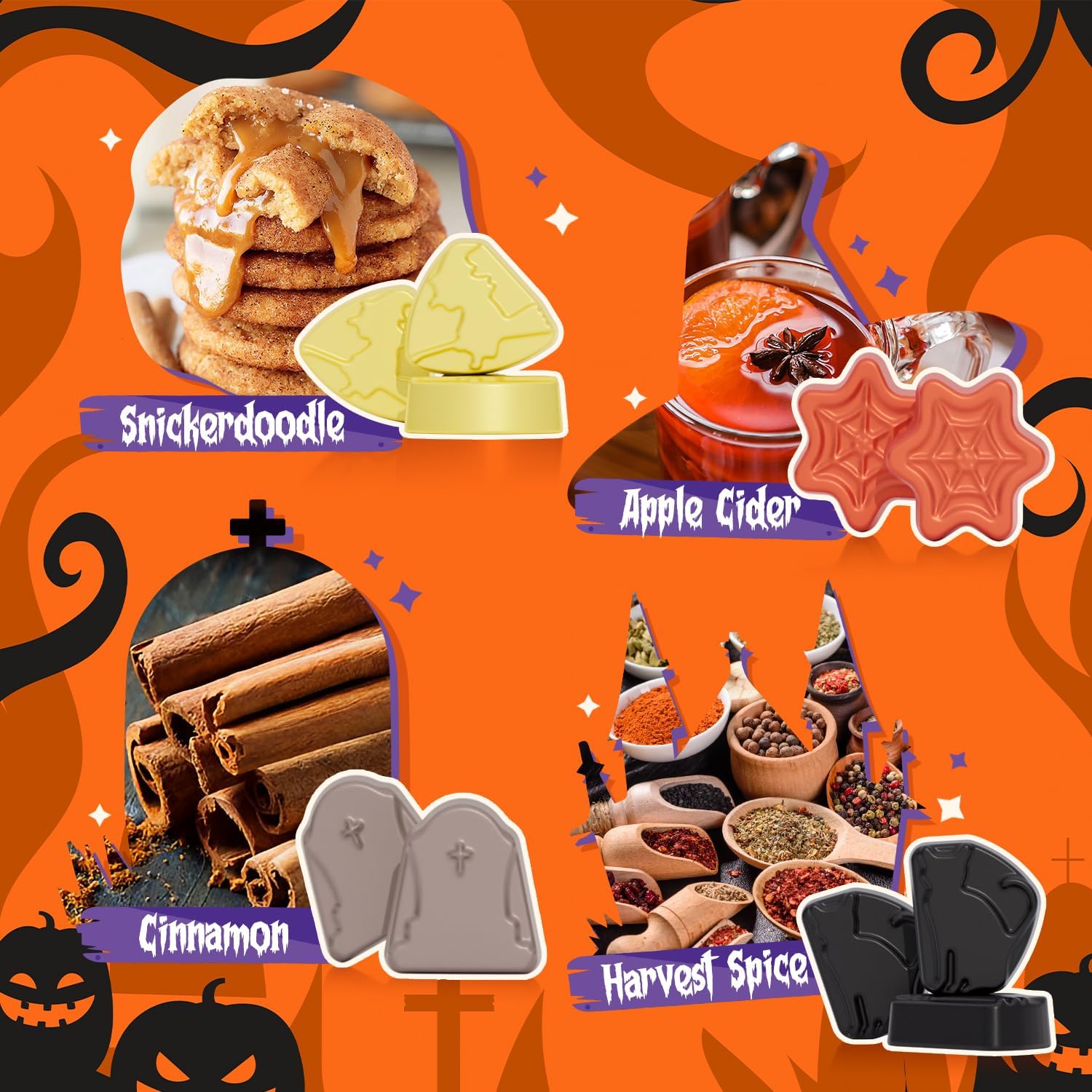 SALKING Halloween Scented Wax Melts, Fall Soy Wax Cubes for Wax Melt Warmer