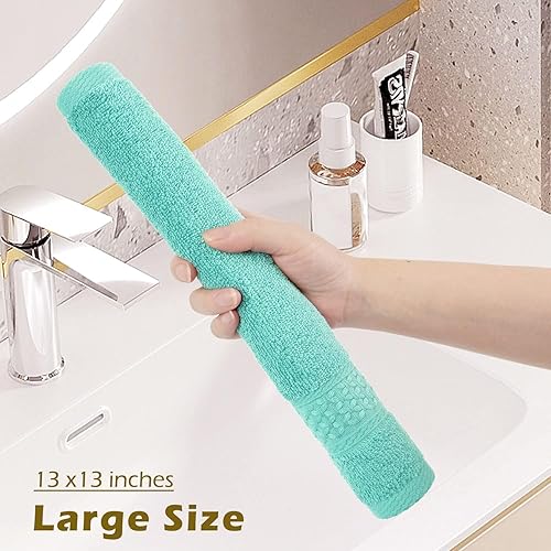 Miniatura 9 de Cleanbear Paquete de 12 paños de baño 100 % algodón, 13 x 13 pulgadas, 12 colores surtidos (multicolor, 12)