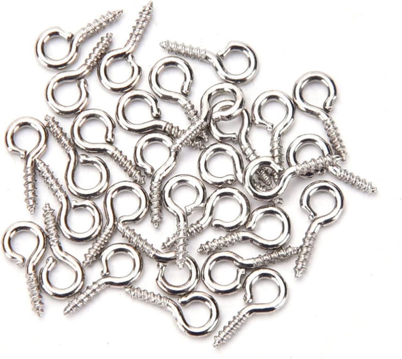 BREAKA 100pcs 8mm/10mm Mini Eye Pins Eyepins Hooks Eyelets Screw Threaded Metal Jewelry Pendant Clasps DIY Jewelry Making Accessories (Color : DE-10mm)