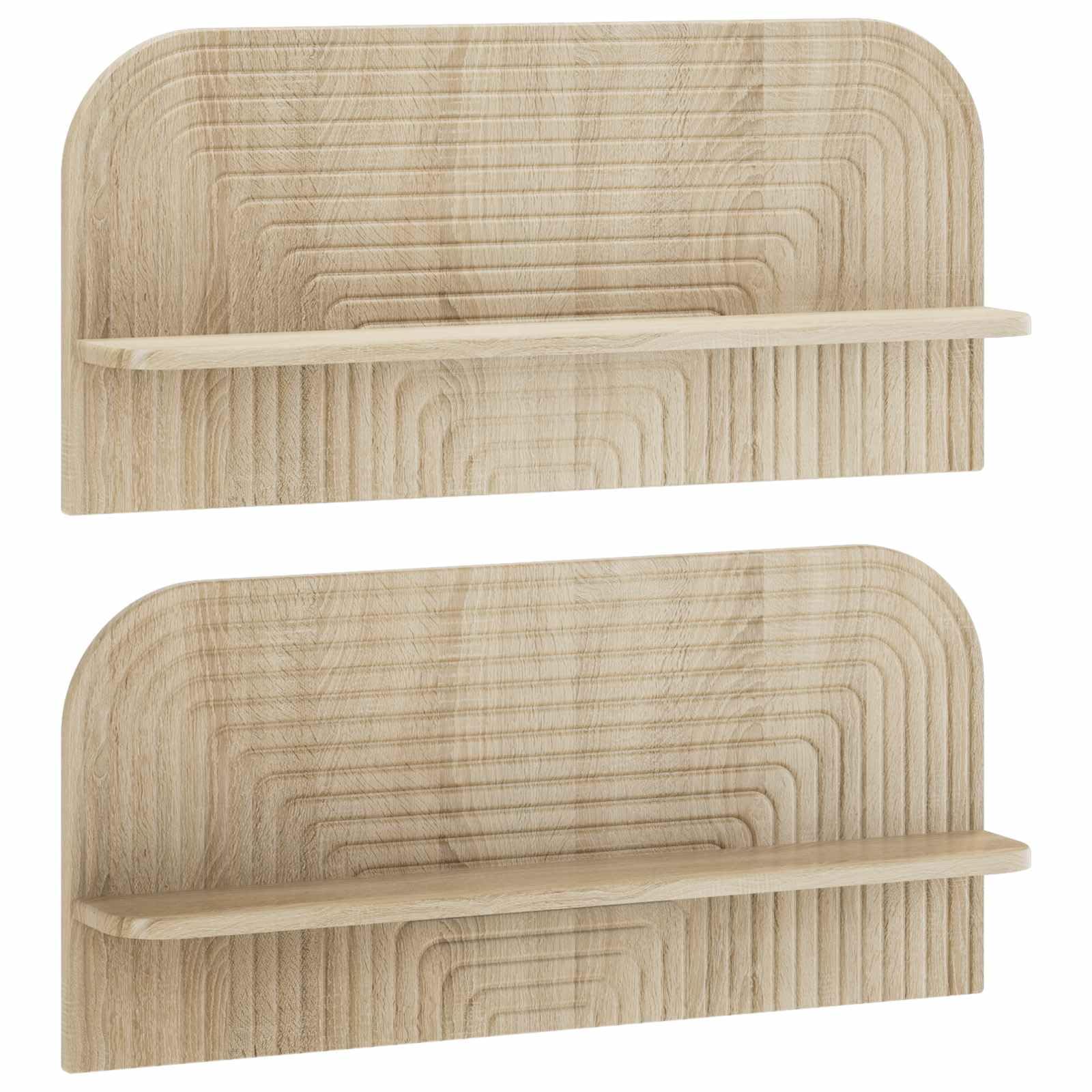 Hothingwell - Estantería de pared (2 piezas, roble Sonoma, 80,5 x 13,5 x