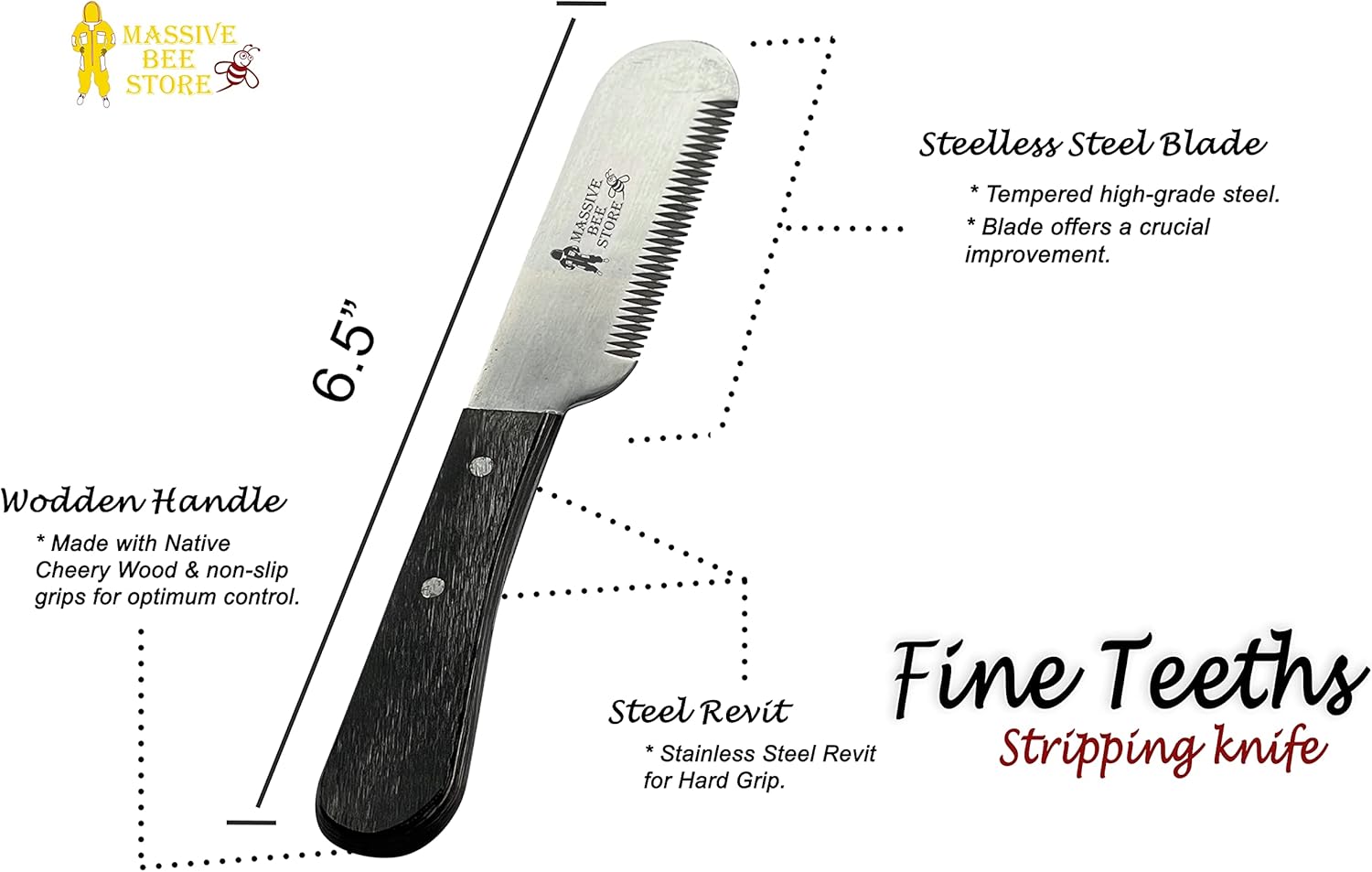 Dog Grooming Coat Stripping Knife Stripper Trimmer Tool Wooded Handle tripping Knives Set of 6 in Stainless Steel non slip tool for grooming dogs (Black)
