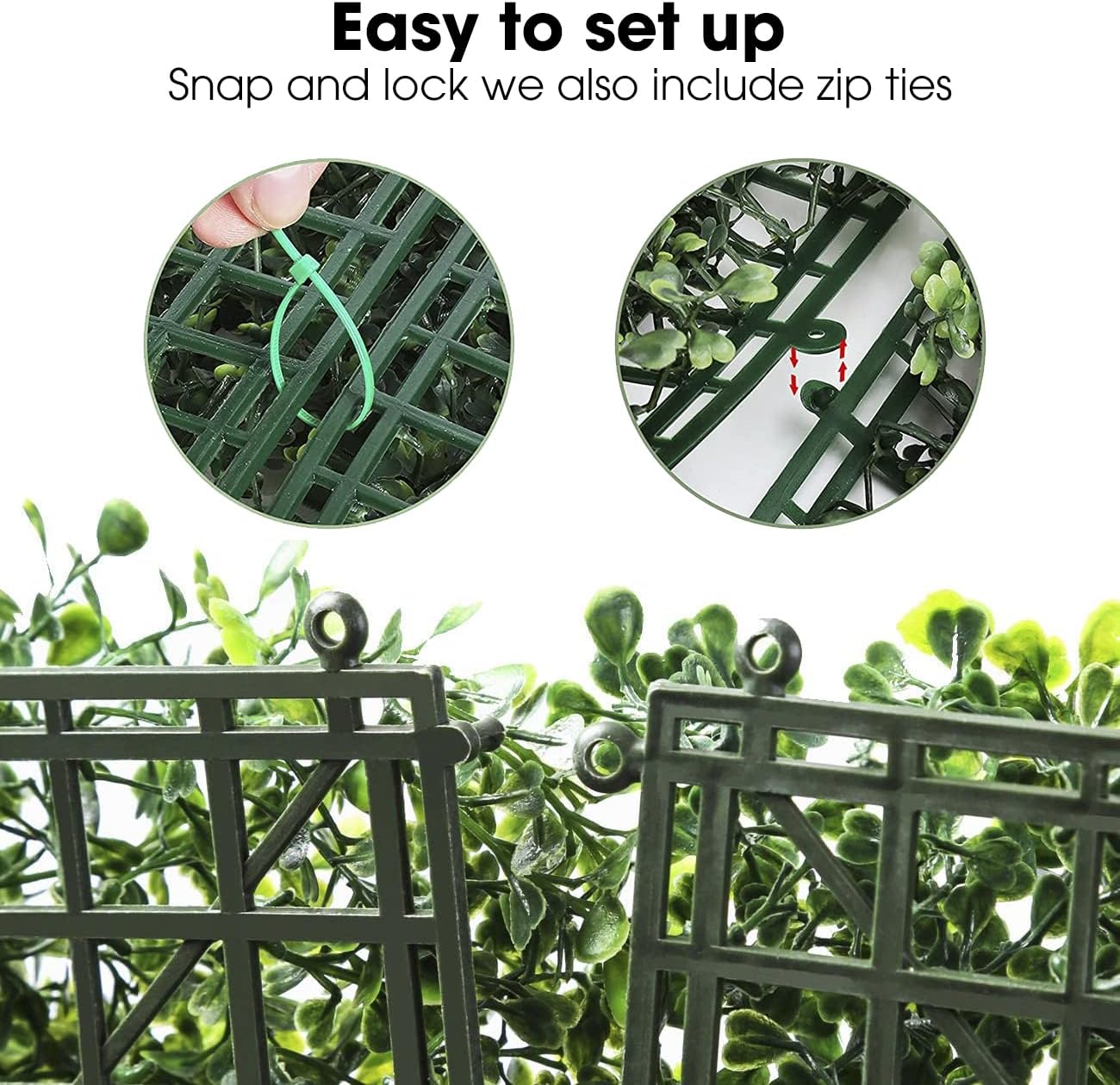 Artificial Boxwood Hedge Panels for Wall Backdrop, Divider Screen, Privacy Fence, Party Decor 20” x 20” Set of 12 Faux Greenery Fake Grass Garden Turf Foliage Tile Mats for Indoor, Outdoor Decoration