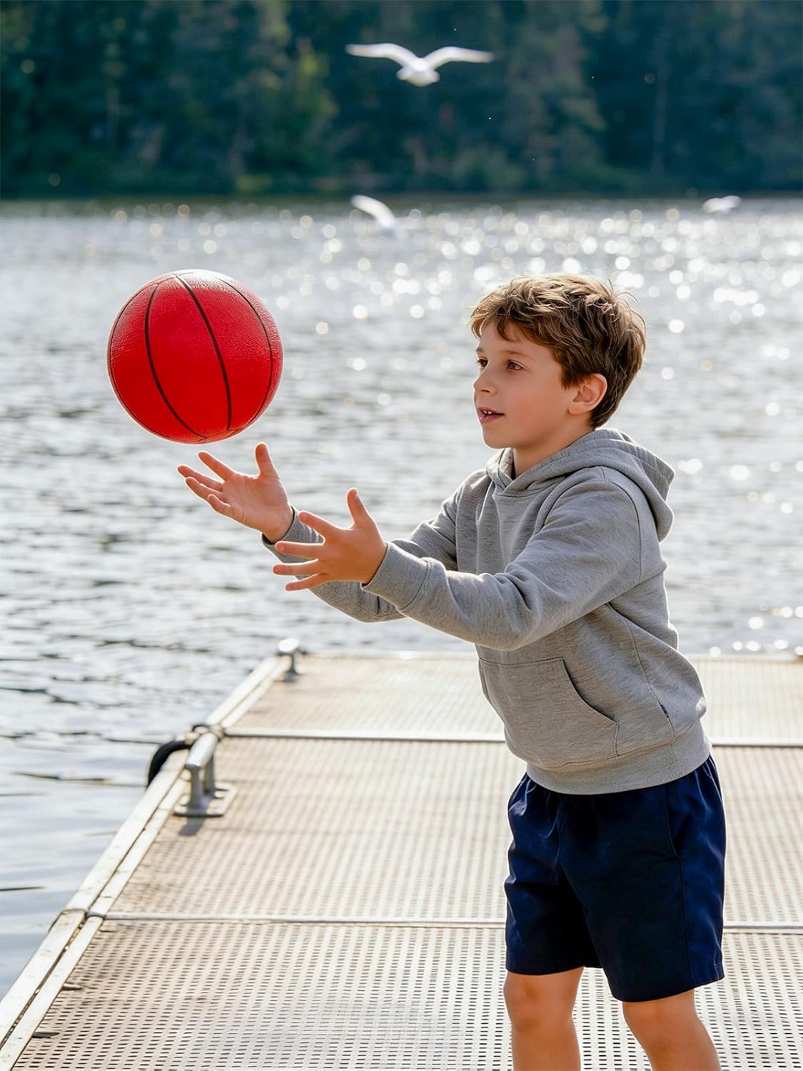 5 Pack Boys Athletic Shorts Performance Basketball Shorts with Pockets Youth Kids Quick Dry Soccer Gym Shorts