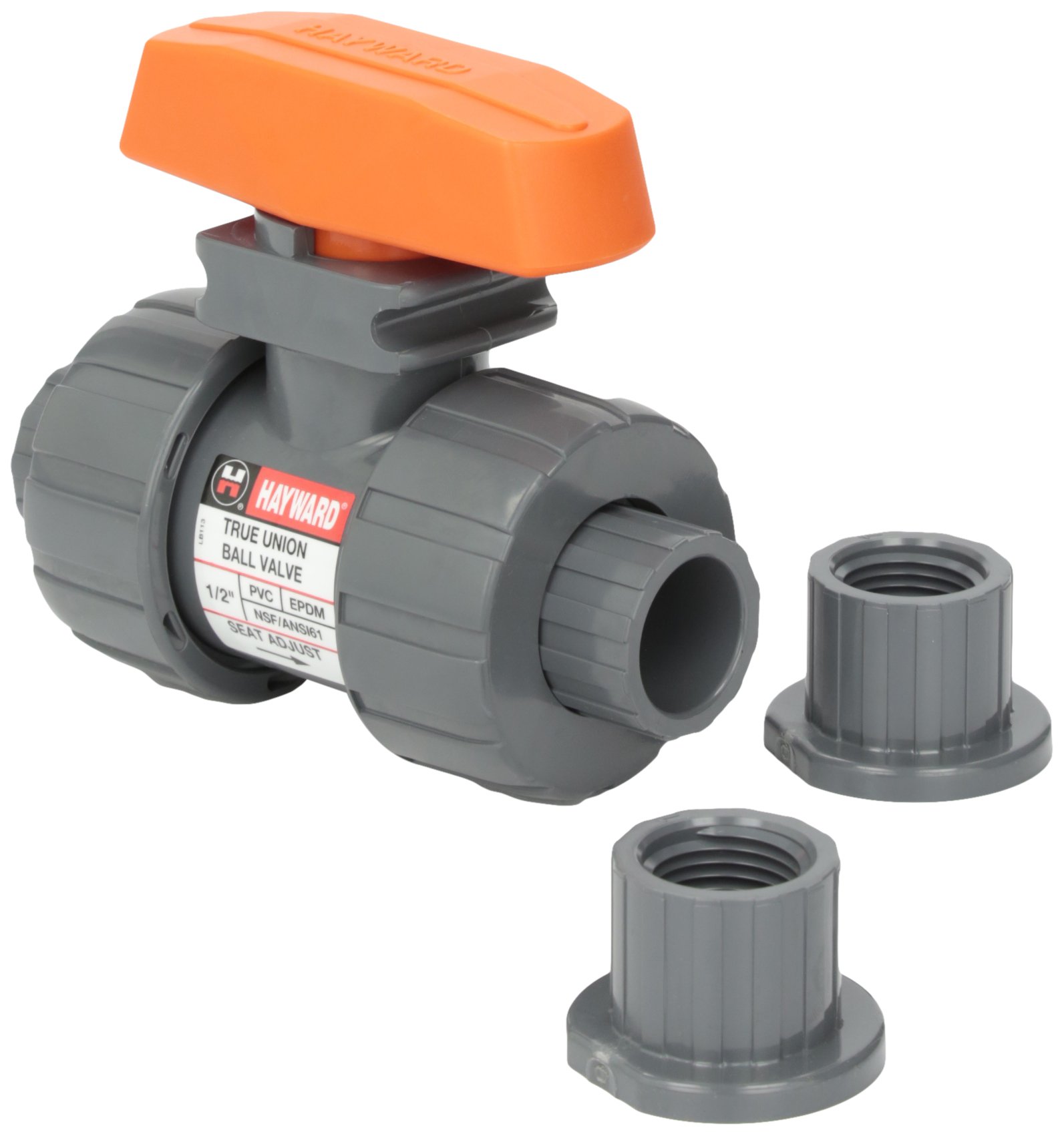 Hayward TB1050STE 1/2-Inch PVC TB Series Ball Valve with EPDM Seals and Socket/Threaded End Connection