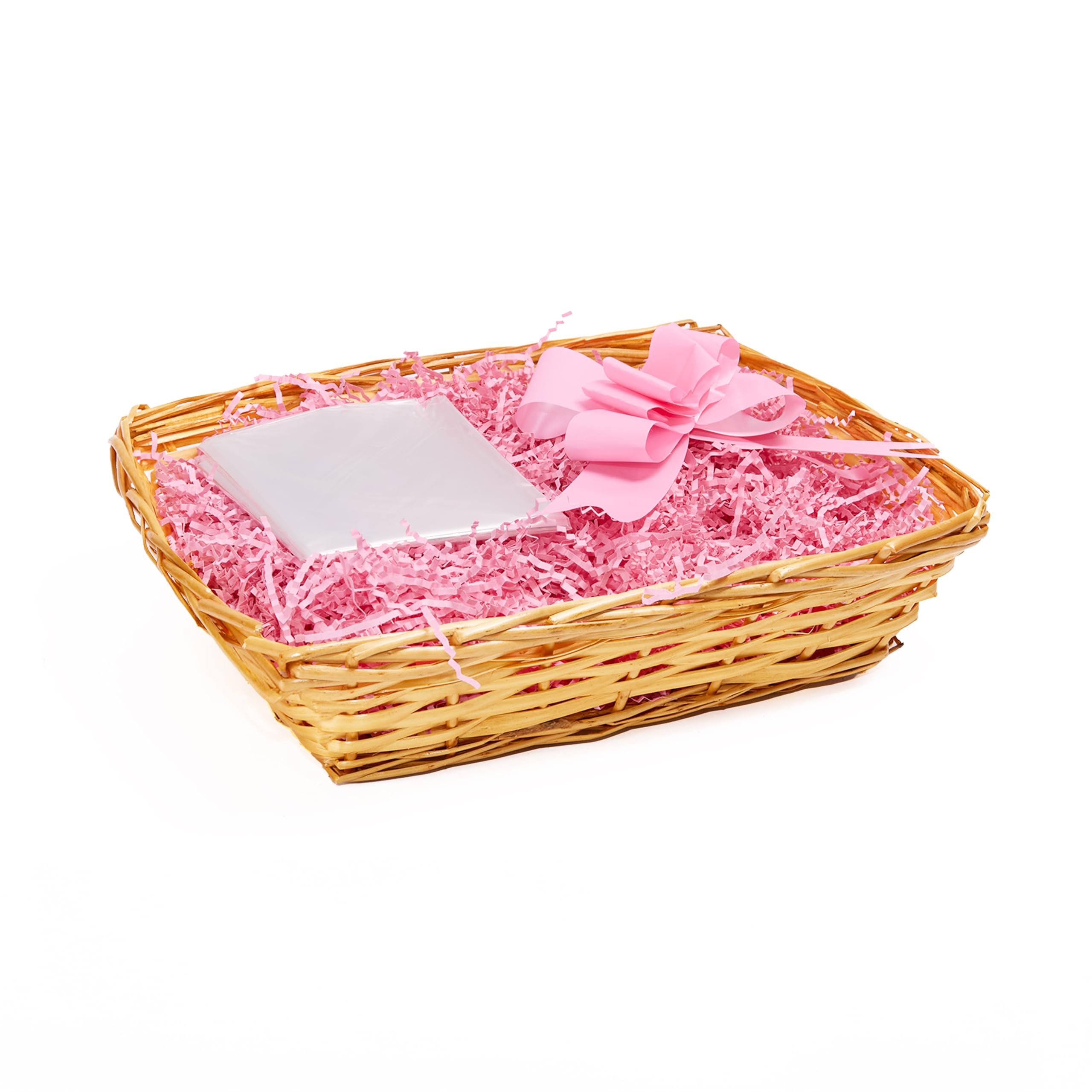 Honey Wicker Basket For Hampers Make You Own Gift Hamper Kit Birthday Christening Wedding Gift Hampers (Pink Gift Packaging Kit)