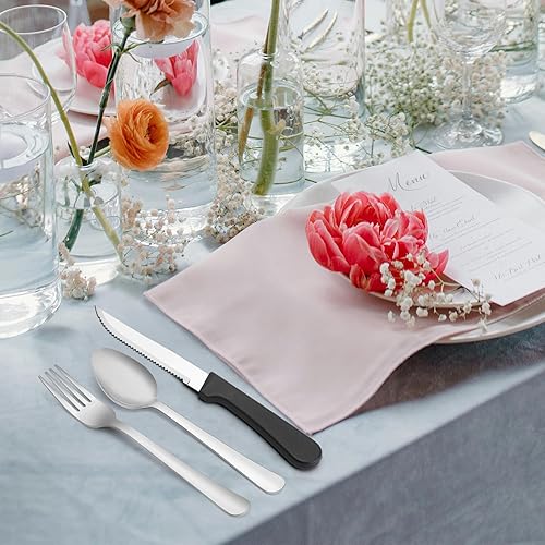 Miniatura 7 de OPOLIA Juego de 24 tenedores de cena de acero inoxidable de grado alimenticio, diseño clásico y elegante para el hogar, cocina o restaurante, apto