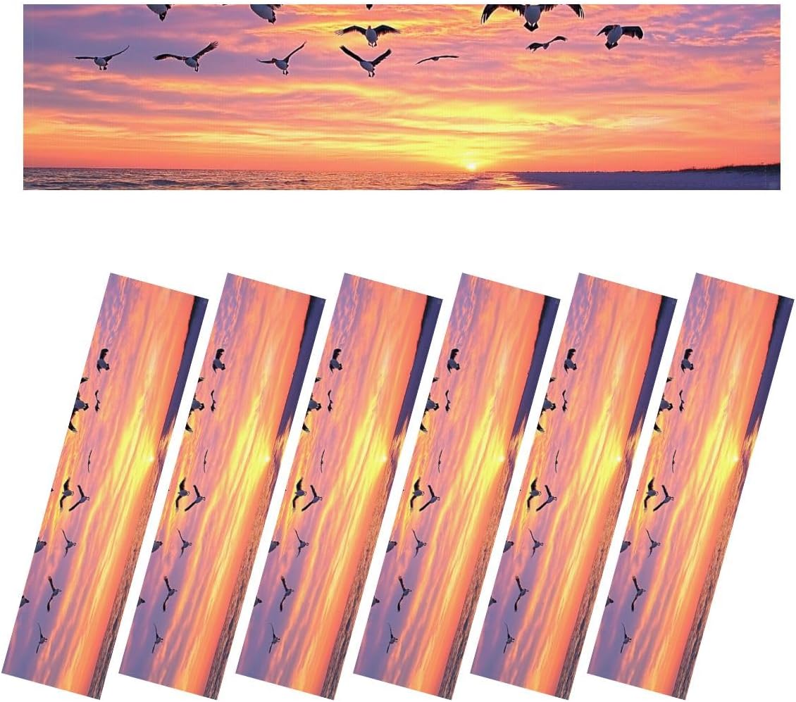 Fluorescent Light Covers for Ceiling Lights Flock Pelicans Fly Beach Sunset Easy to Install Magnetic Light Filter for Classroom Office Hospitals School Home Decor
