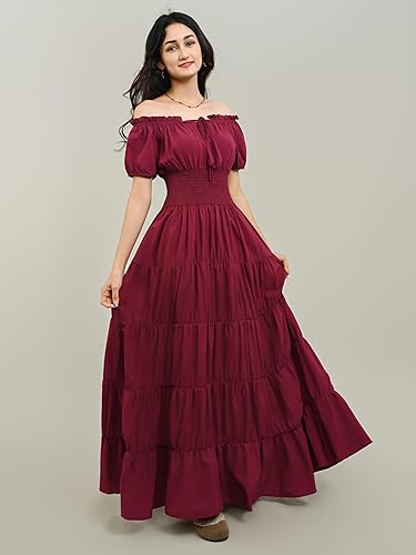 Miniatura 3 de Zhitunemi - Disfraz de vestido del renacimiento, informal, para mujer, tipo camisola medieval, de campesina, estilo ropa interior irlandesa