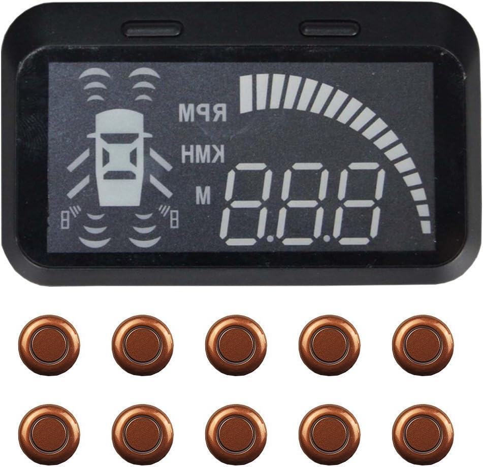 HUD Parking Sensor with BSD Blind spot Detection, Speed-Controlled Front Sensor, reversing Sensor and HUD Display