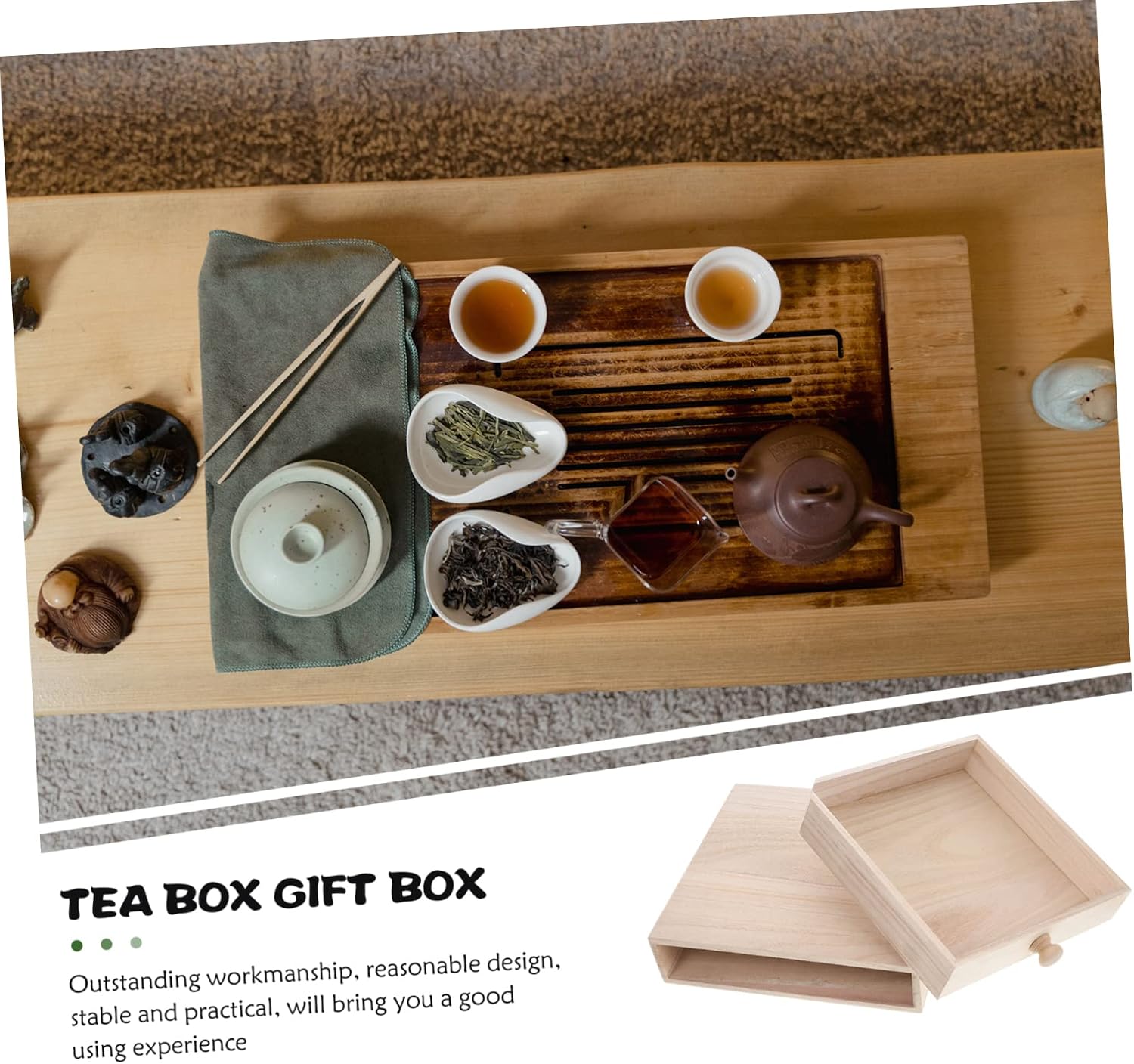 Box tea box present box desk topper tea bag organizer stand jewelry organizer drawer Multi-Functional Coffee Storage Drawer tea organizer container tea holder Wood photo storage bag
