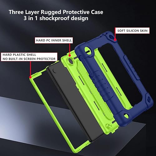 Miniatura 4 de FIEWESEY Funda para tablet TCL Tab 8 LE, con correa para el hombro, silicona suave y parte trasera dura, híbrida, a prueba de golpes, para niños,