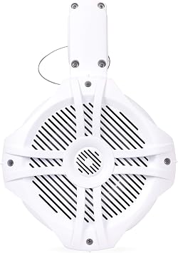 BELVA BWT6LED 500W Peak (250W RMS) 6.5 White Marine Tower Speakers with Multi-Color LED Lighting and Remote for Boats/ATV/UTV/Motorcycles/SxS/Golf Cart
