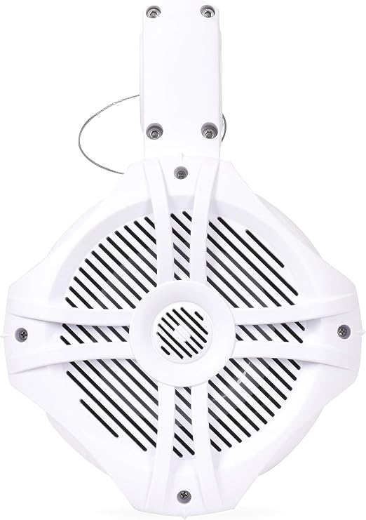 BELVA BWT6LED 500W Peak (250W RMS) 6.5 White Marine Tower Speakers with Multi-Color LED Lighting and Remote for Boats/ATV/UTV/Motorcycles/SxS/Golf Cart