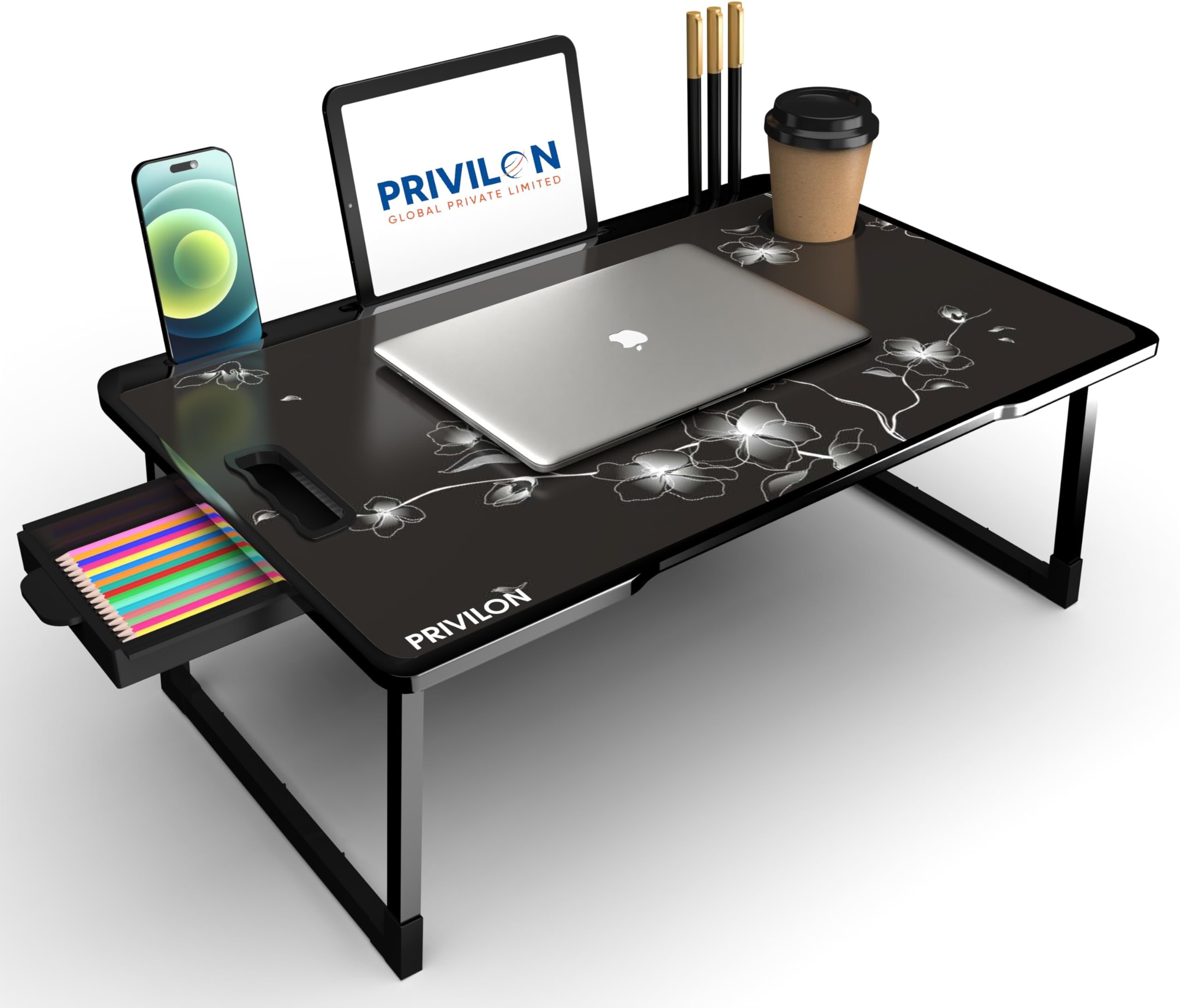 Private Limited Office Table for Home/Writing Desk for Office/Folding Table for School/Folding Study Table/Work from Home Multipurpose Table (Us Biding Flower, Powder Coated)