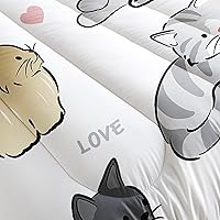 Vista 150 de CVHOUSE Juego de ropa de cama con diseño de panda, juego de edredón individual con panda y 2 fundas de almohada, lindo juego de colcha kawaii