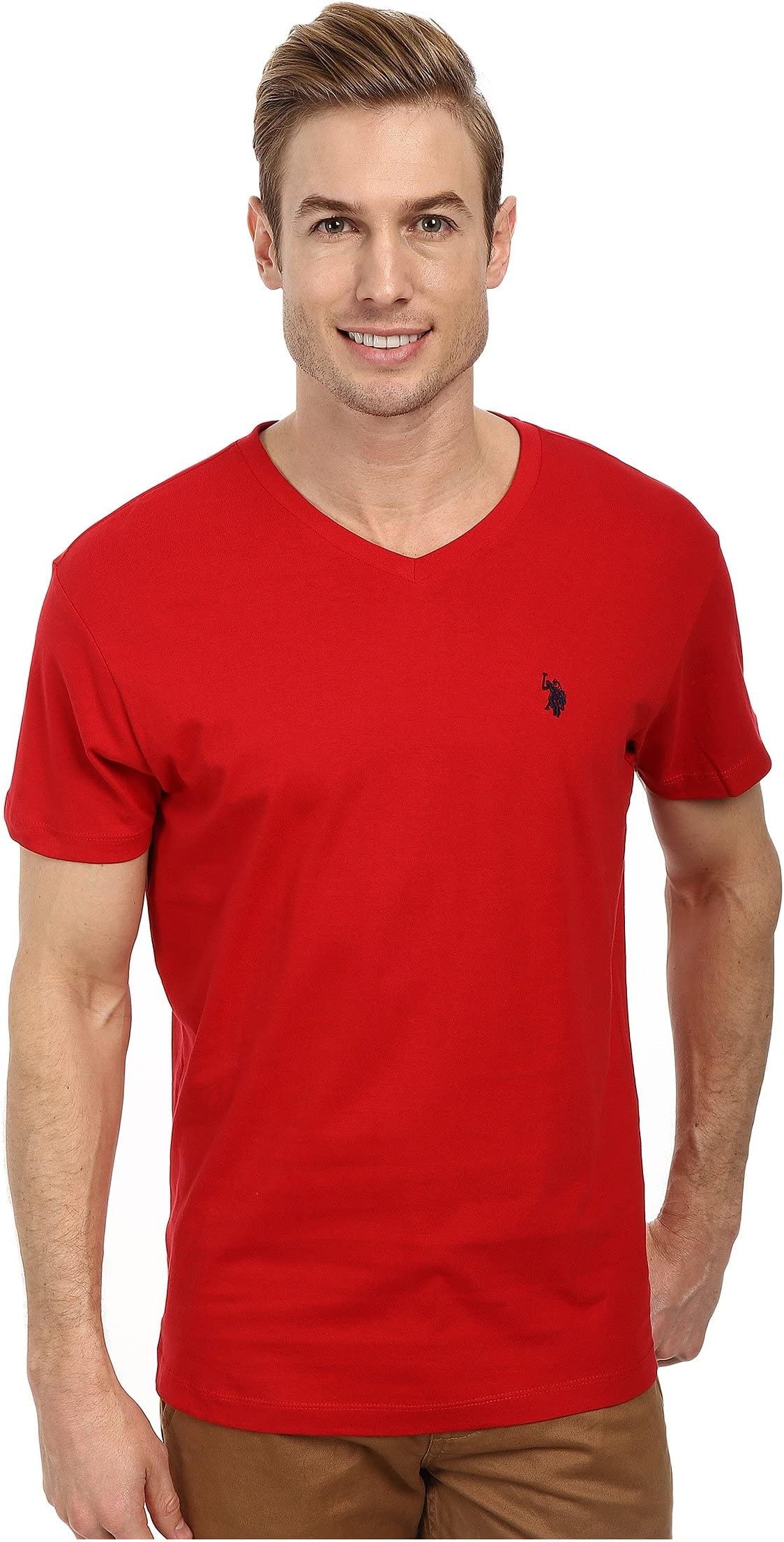 Men's Solid V‑Neck T-Shirt