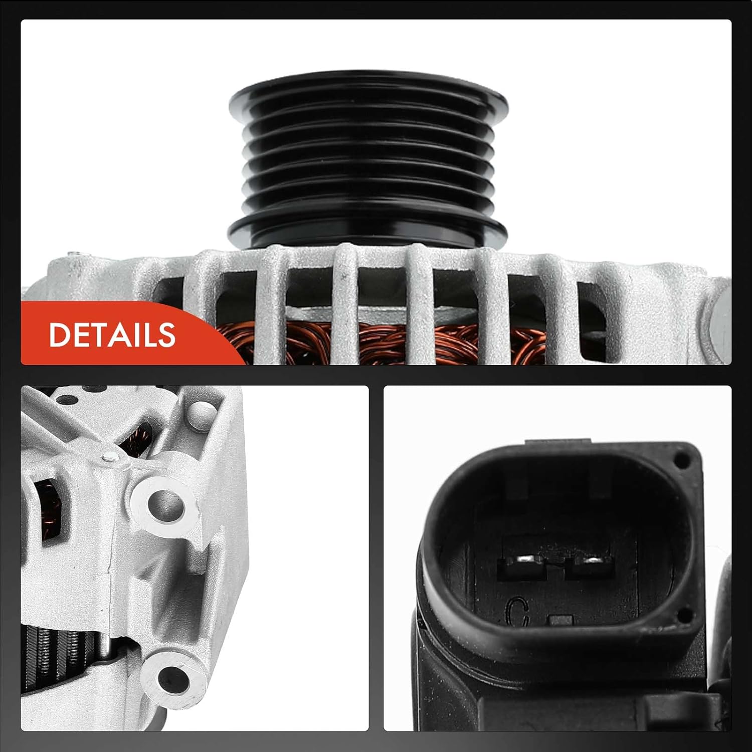 A-Premium Alternator Compatible with Dodge Freightliner Sprinter 2500 3500 & Mercedes-Benz CL550 2007-2008, S550 2008-2011, 3.5L 5.5L, 12V 220Amp CW 6-Groove Pulley, Replace# A0131549902