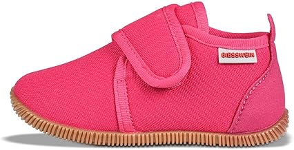 Giesswein Children's Slippers Rhinestone Slim Fit - First Walking Shoes for Boys and Girls, Non-Slip Crawling Shoes with Fastening, Rubber Sole, Raspberry 31