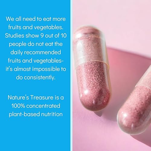 Miniatura 4 de Consult Health Nature's Treasure - Suplemento dietético Mega Fruits, superalimento rojo, vegano, 100% nutrición a base de plantas, 60 cápsulas