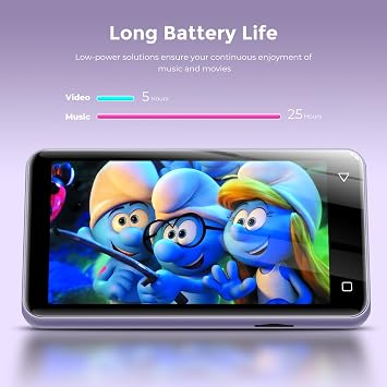 innioasis G1 Kids MP3 Player with Bluetooth, WiFi, 16GB Android MP4 Player, 4-Inch Full Touch Screen, Supports Spotify, Pandora, Tidal, Deezer, Amazon Music (Purple)