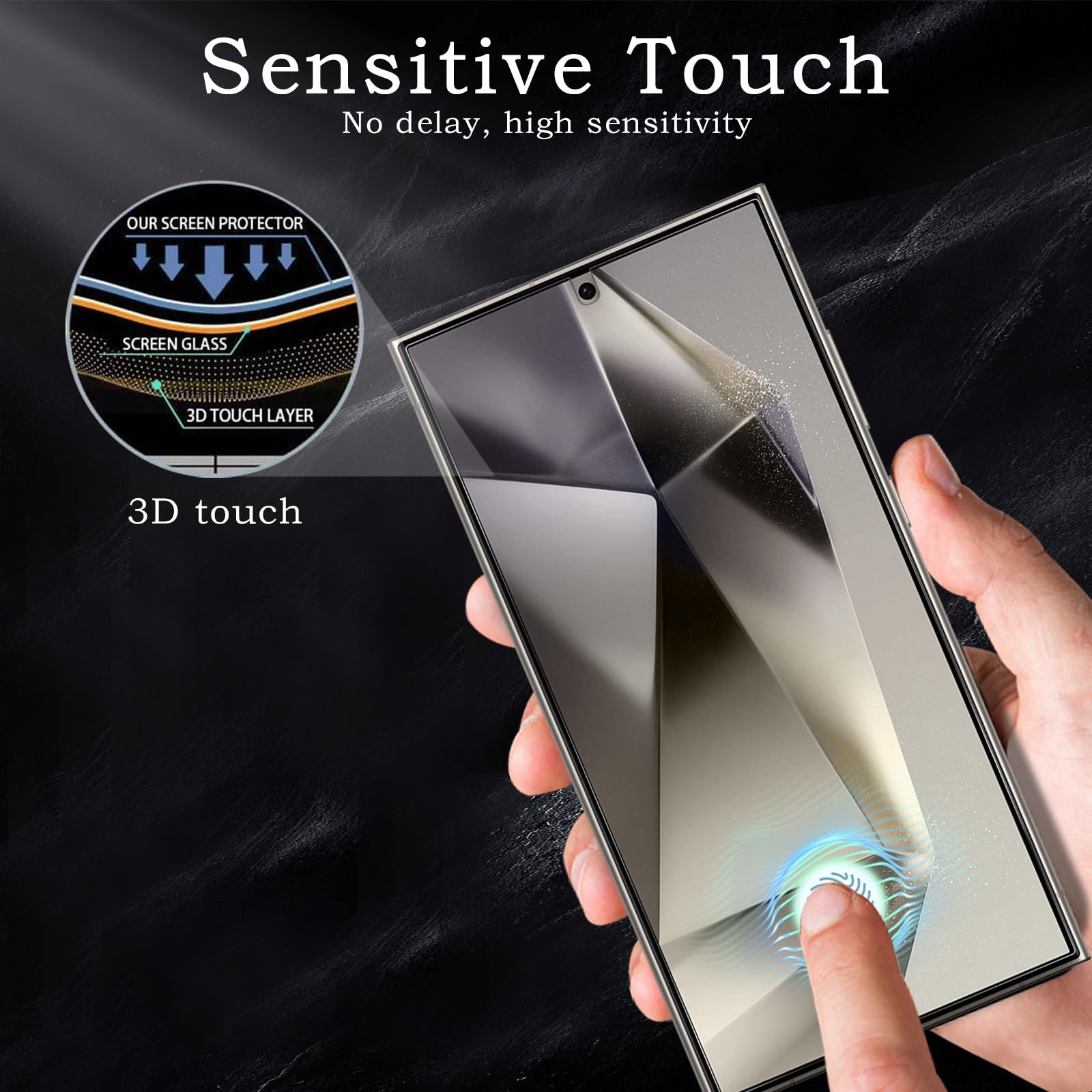 Pellicola protettiva per la privacy per Samsung Galaxy S24 Ultra, accessori in vetro temperato infrangibile, pellicola in vetro temperato anti spia, ultra resistente, durezza 9H, antiriflesso, HD,