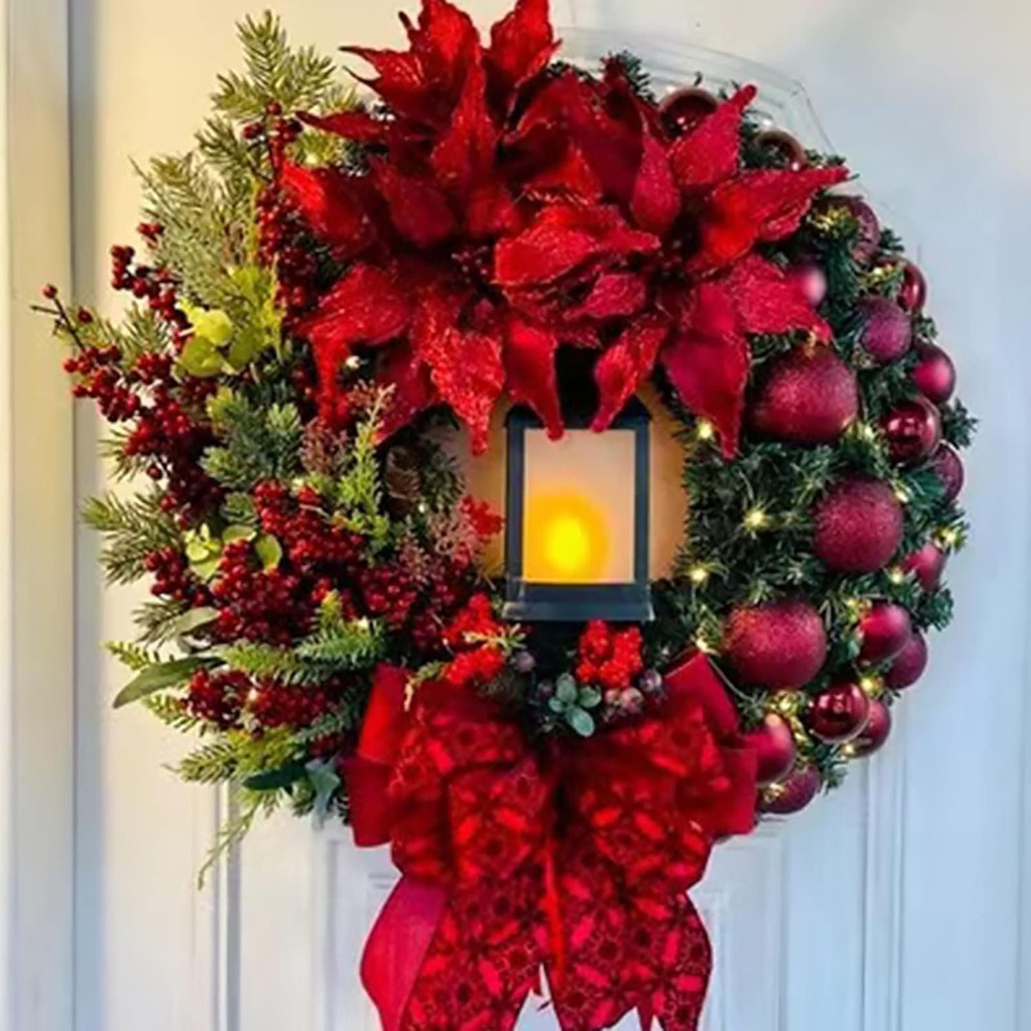 Amazon.com: 2024 Large Christmas Wreaths for Front Door Artificial ...